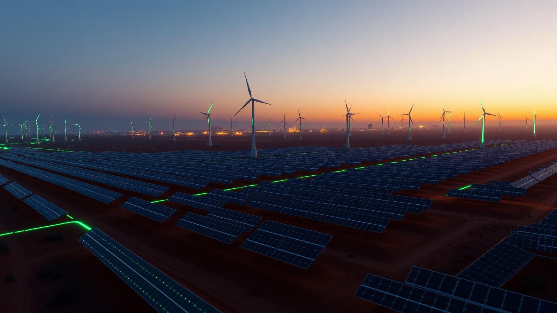 Aurora Renewable Energy Command Centre — solar and wind farms feeding the Aurora micro-grid